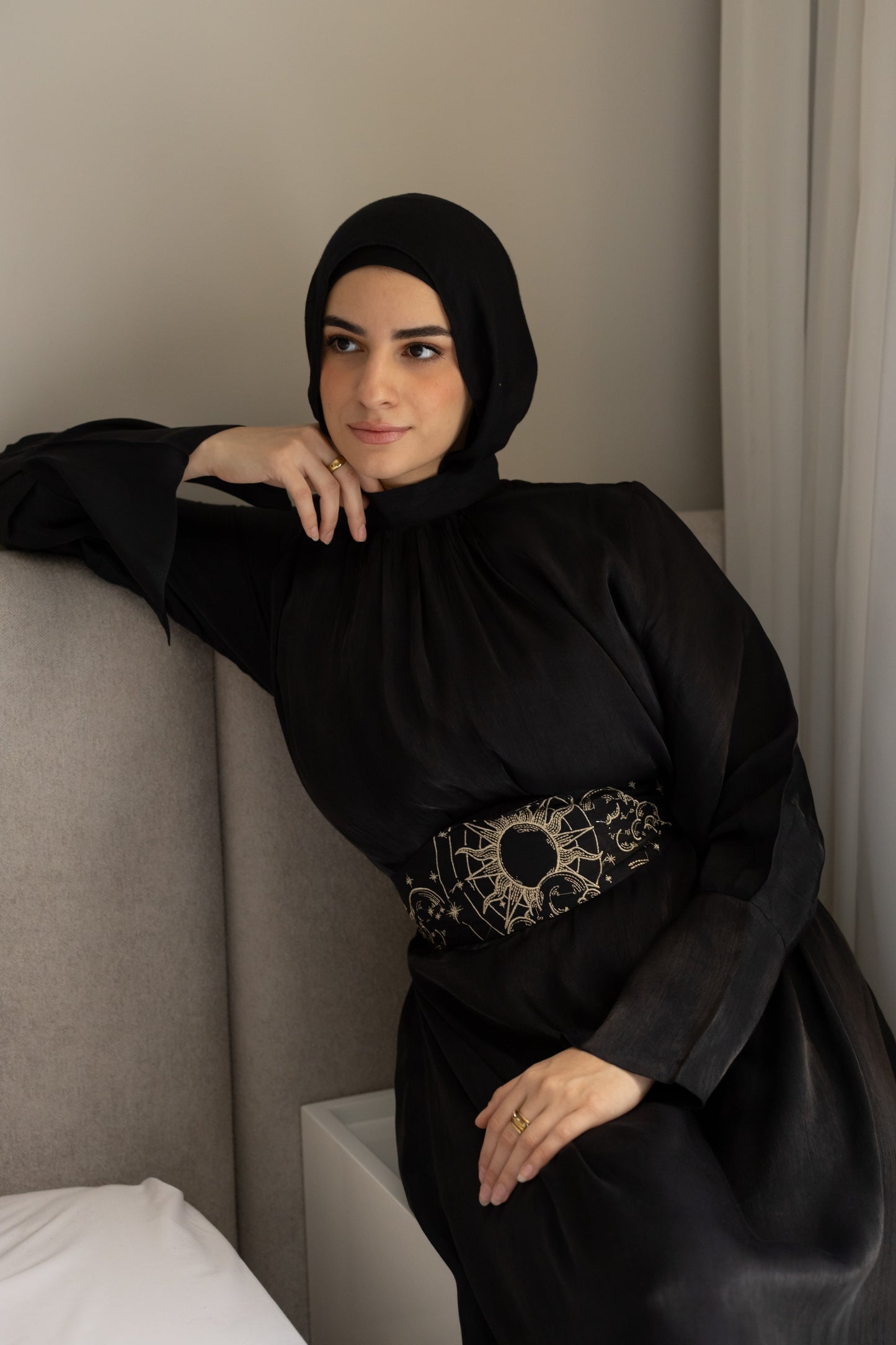 "Soleil” dress in black
