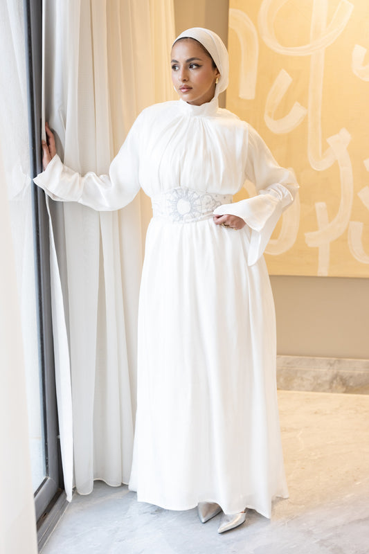 "Soleil” dress in white