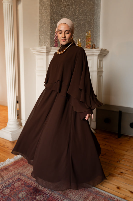 "Serena” dress in brown