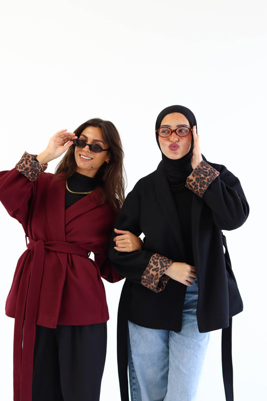 The "LEOPARD" Coat in black