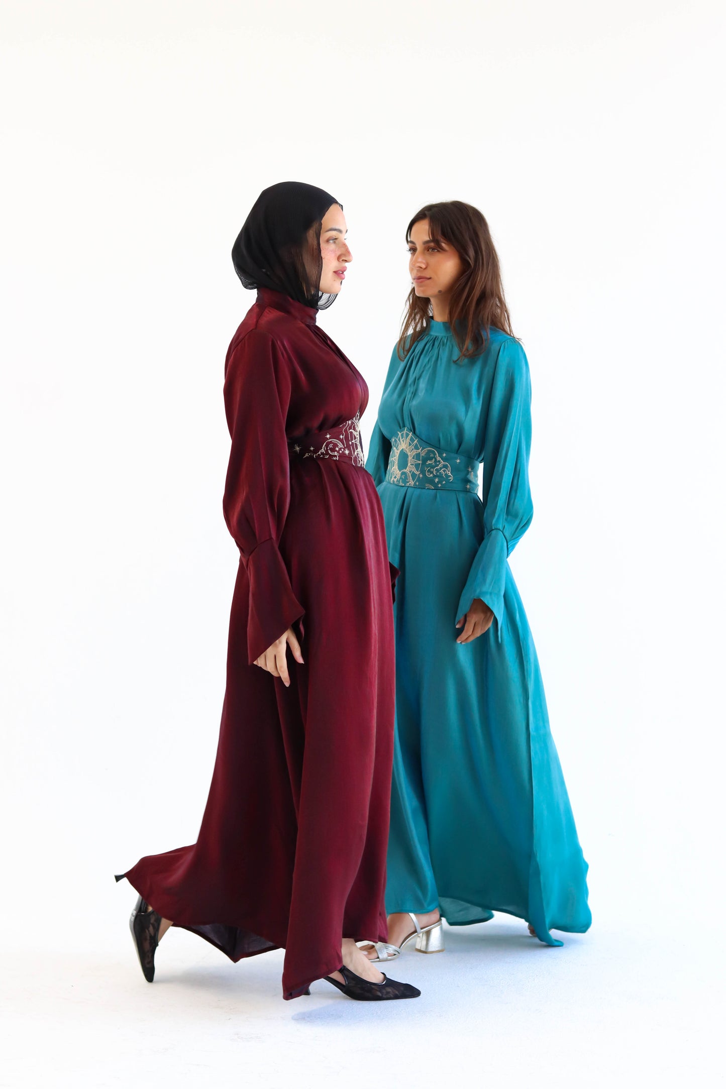 “Soleil” dress in aqua