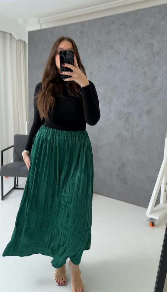 Sofia Crushed Satin Skirt