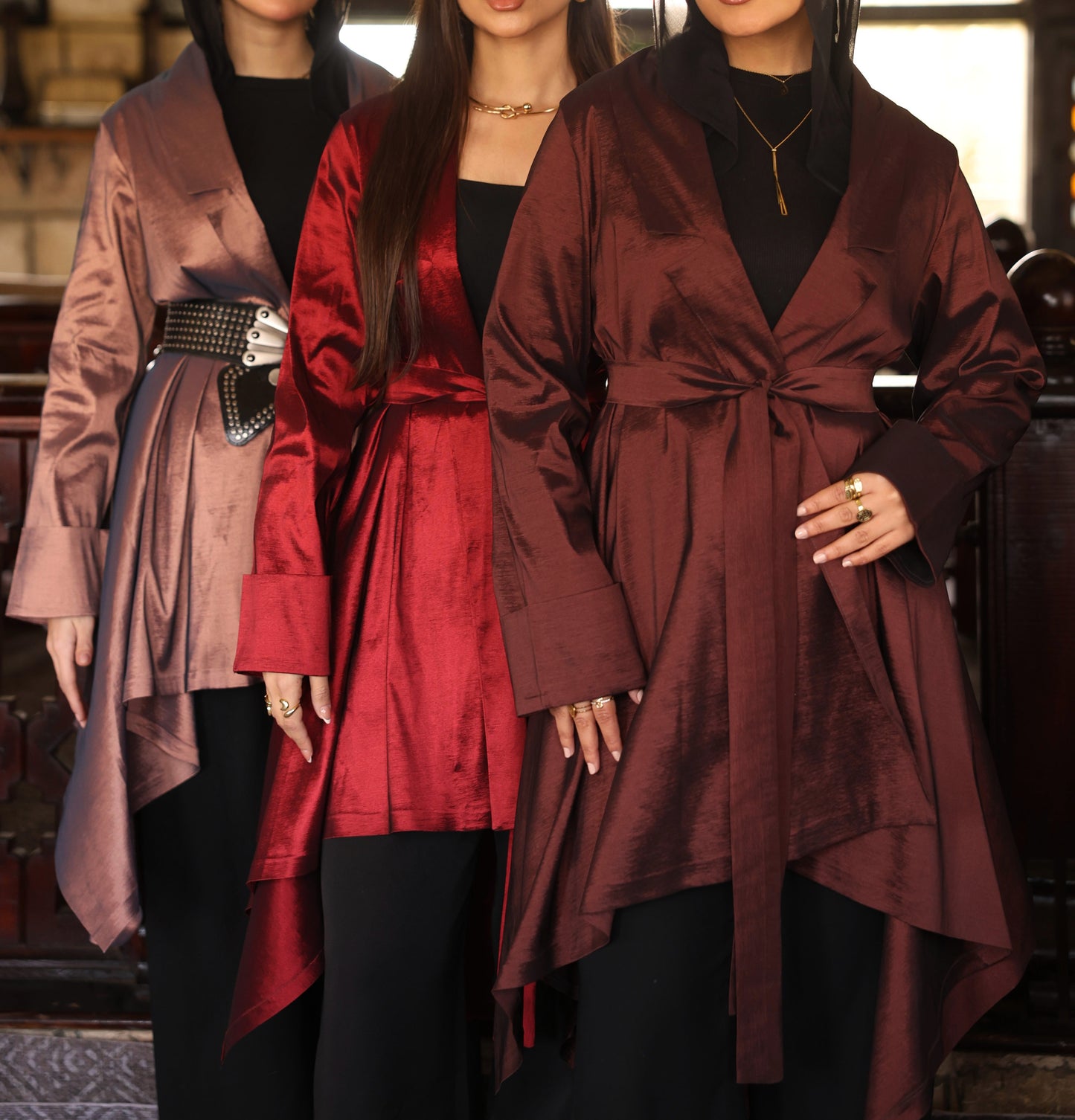 "Solana" Tafetta Cardigan in Copper