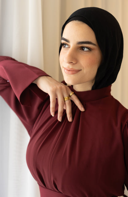 "Cecile” dress in burgundy [PRE-ORDER]