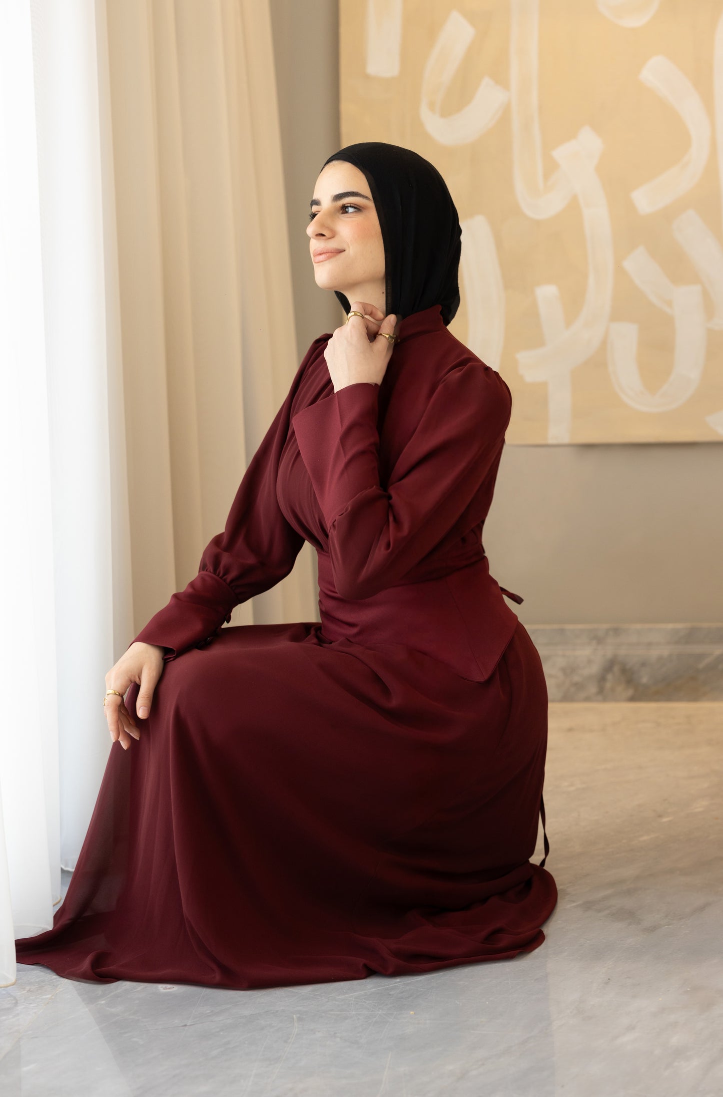 "Cecile” dress in burgundy [PRE-ORDER]