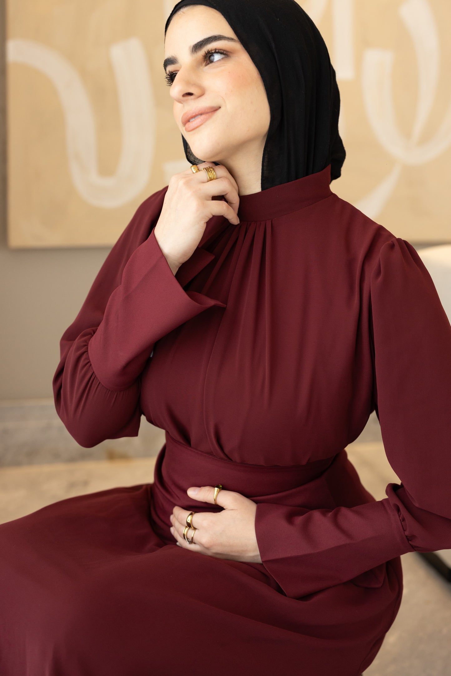 "Cecile” dress in burgundy [PRE-ORDER]