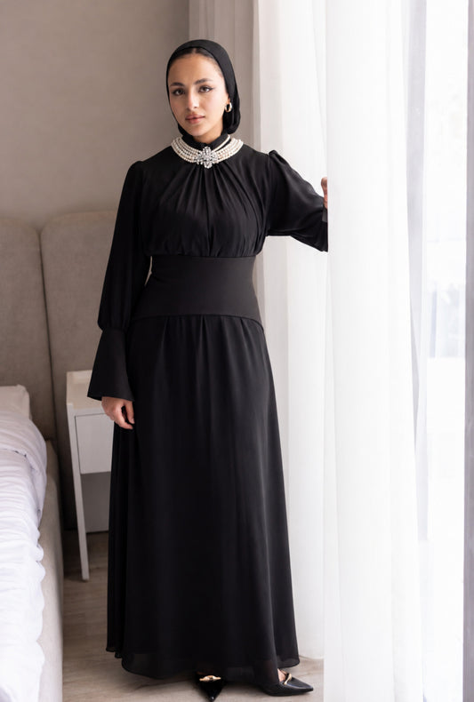 "Cecile” dress in black [PRE-ORDER]