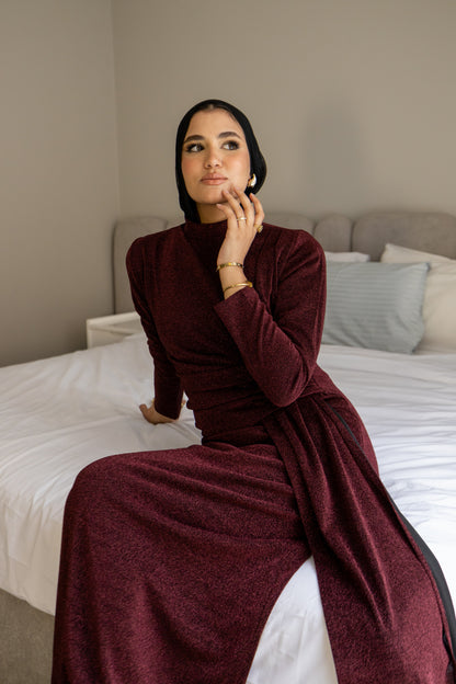 "Elen” dress in burgundy [PRE-ORDER]