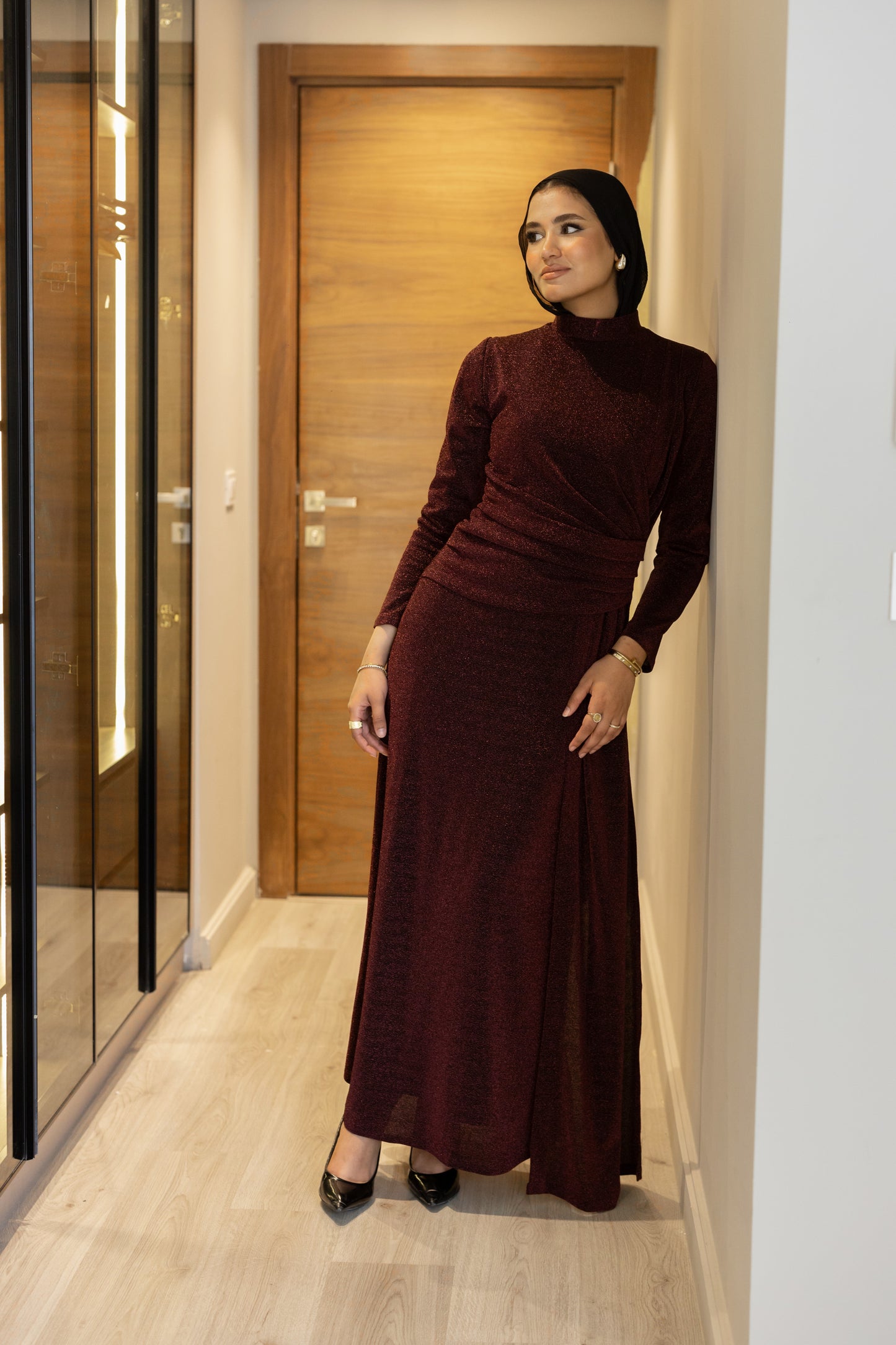 "Elen” dress in burgundy [PRE-ORDER]