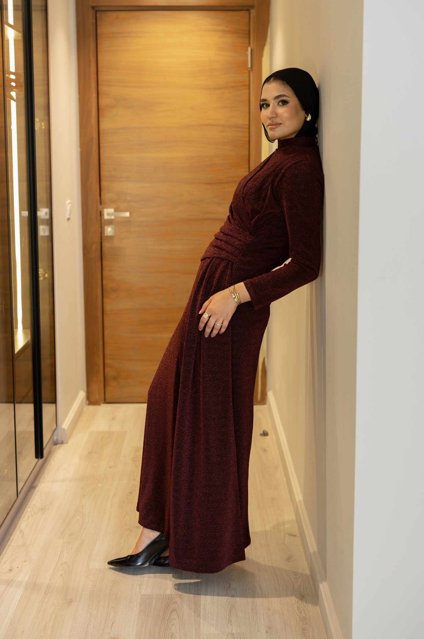 "Elen” dress in burgundy [PRE-ORDER]