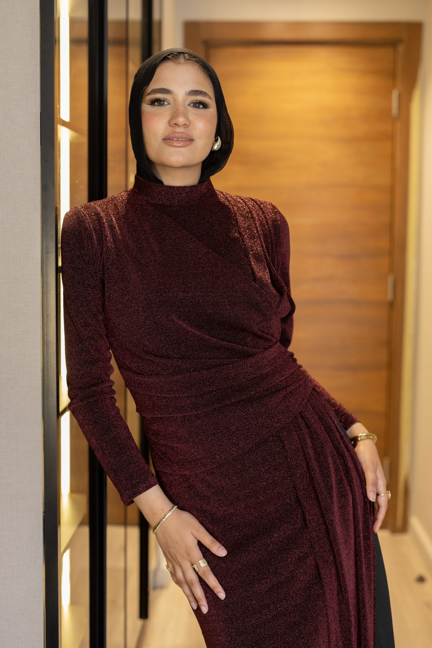 "Elen” dress in burgundy [PRE-ORDER]