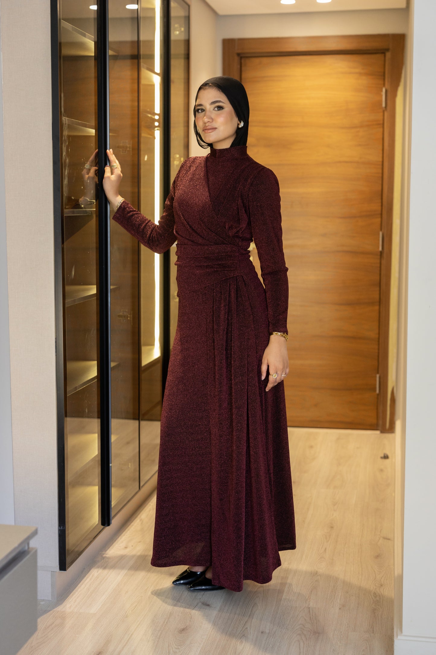 "Elen” dress in burgundy [PRE-ORDER]