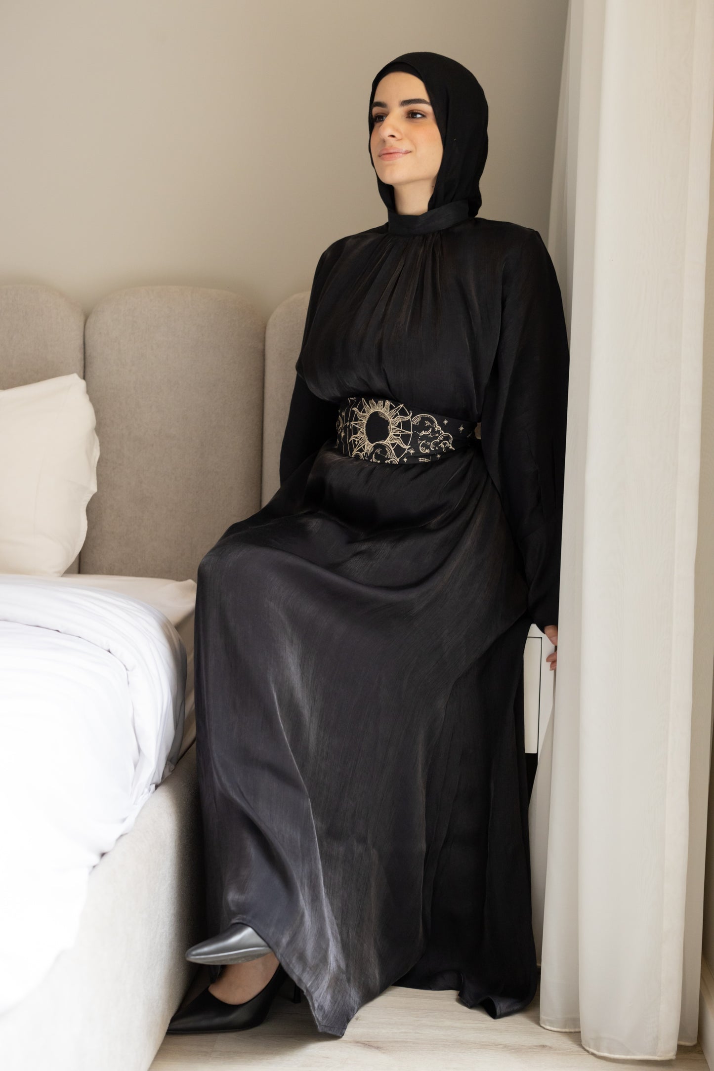 "Soleil” dress in black