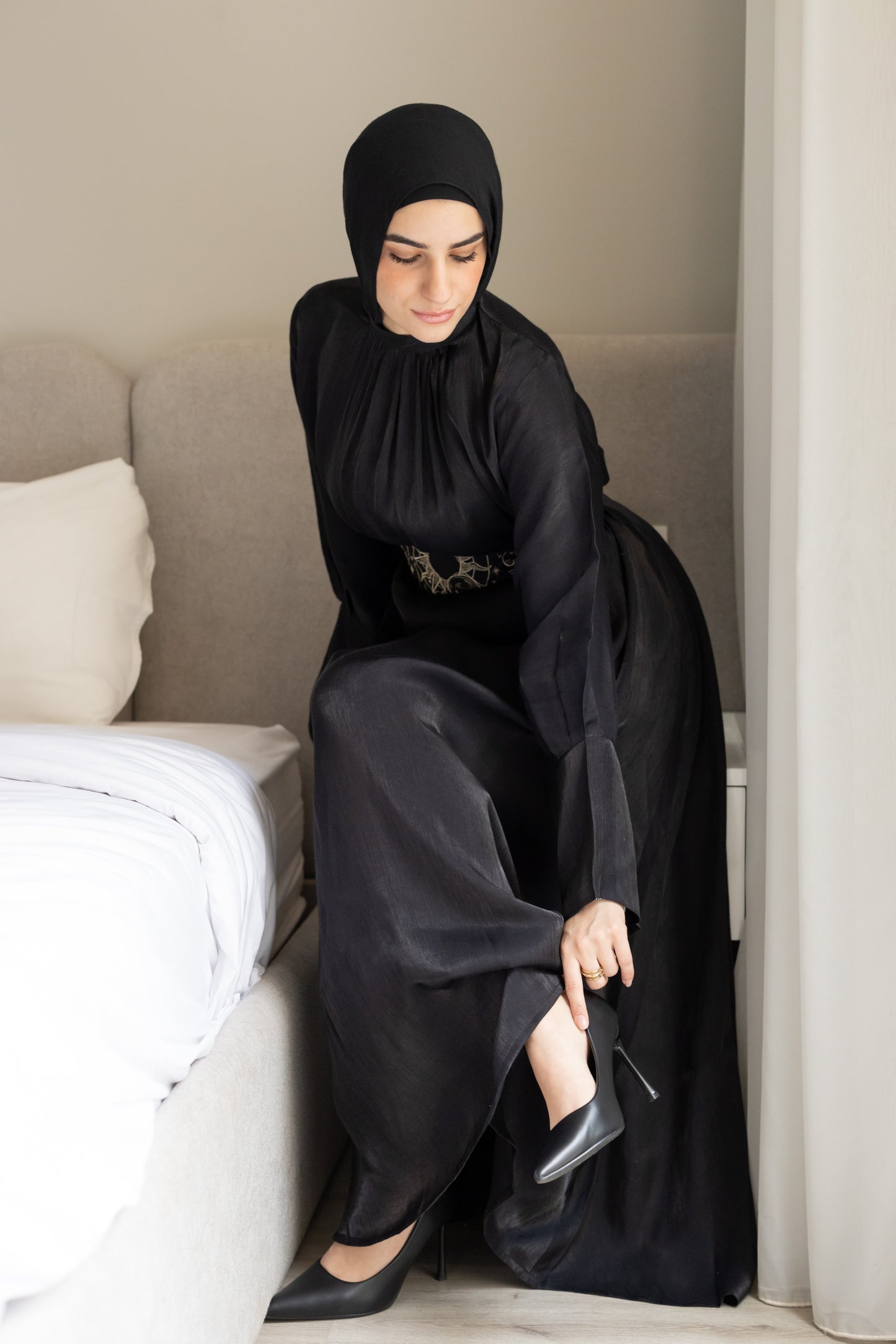 "Soleil” dress in black