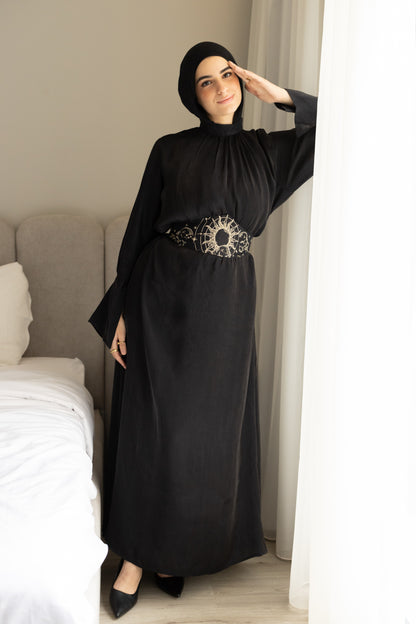 "Soleil” dress in black