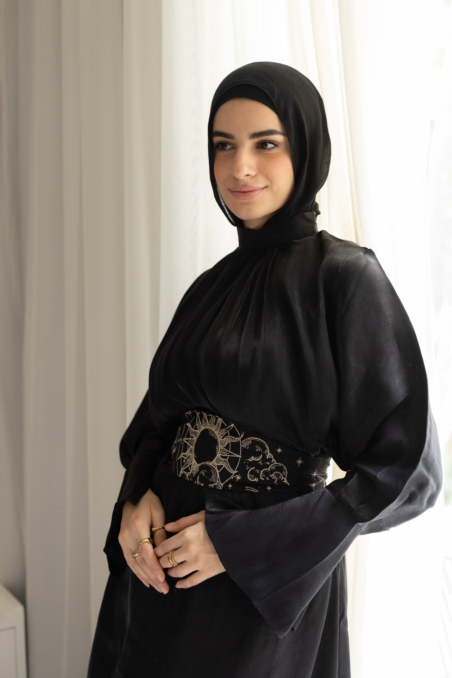 "Soleil” dress in black