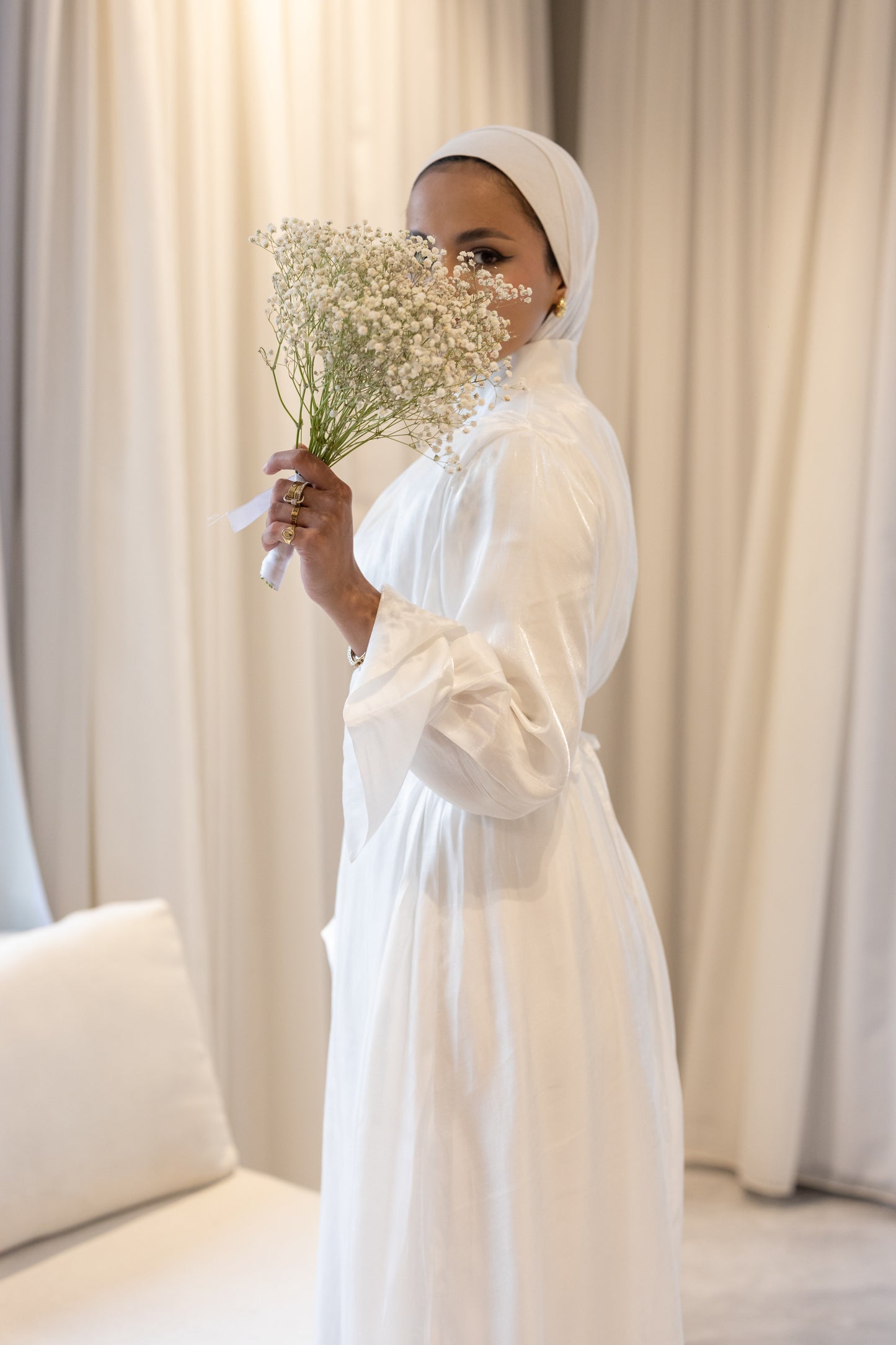 "Soleil” dress in white