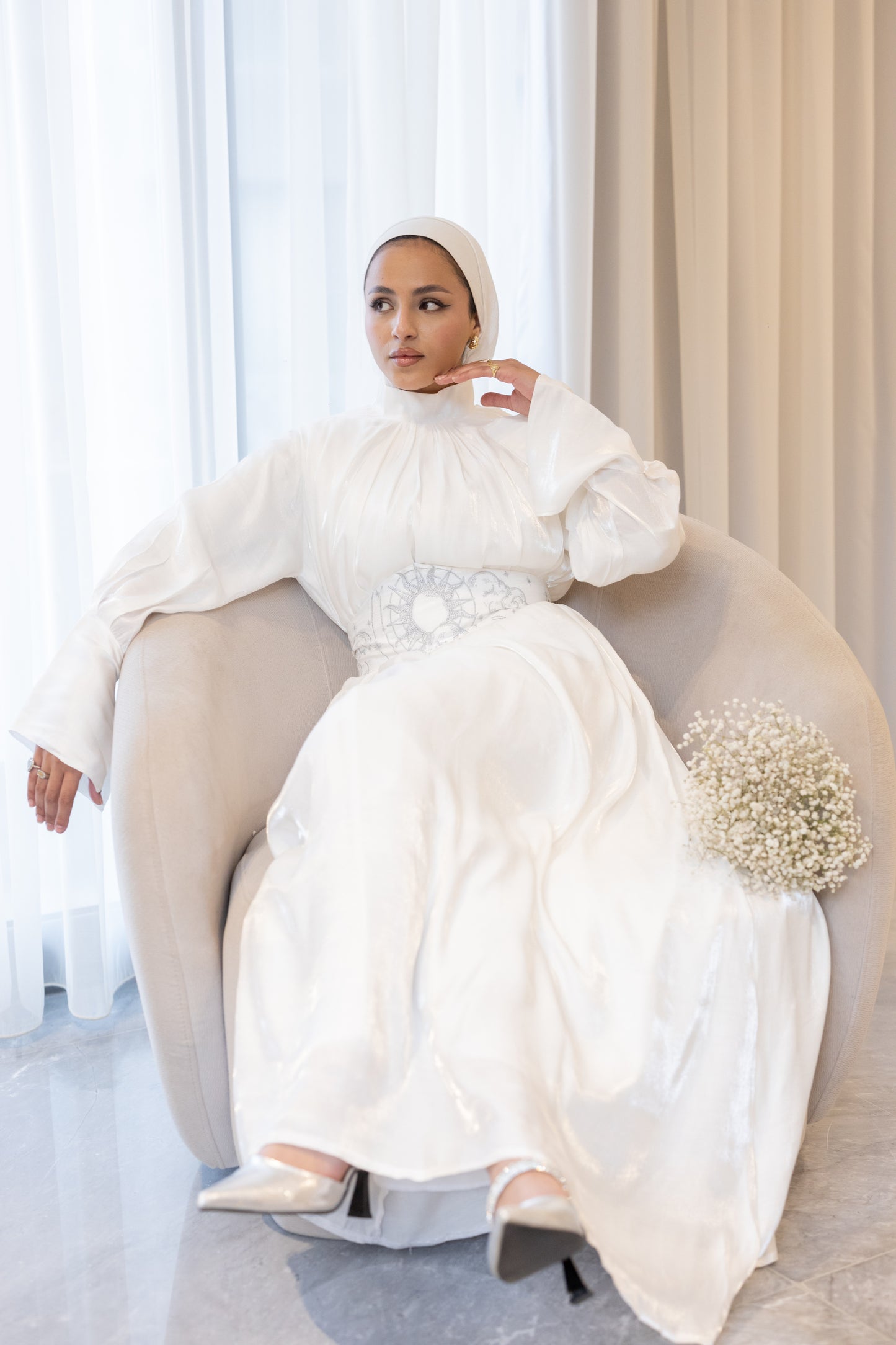 "Soleil” dress in white