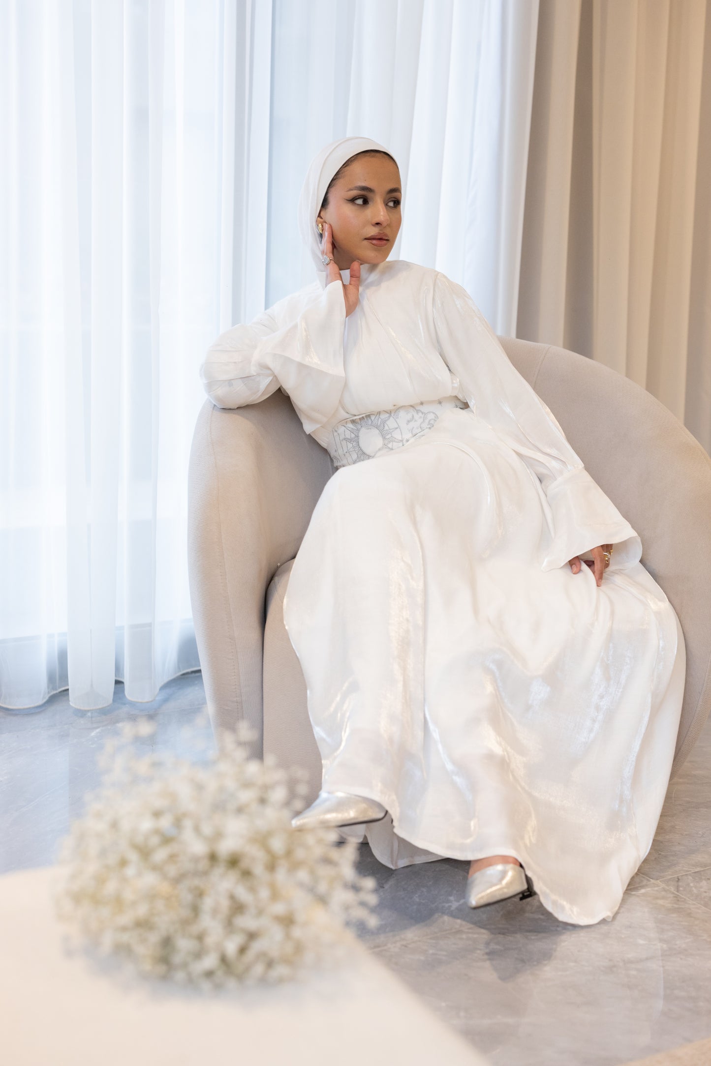 "Soleil” dress in white