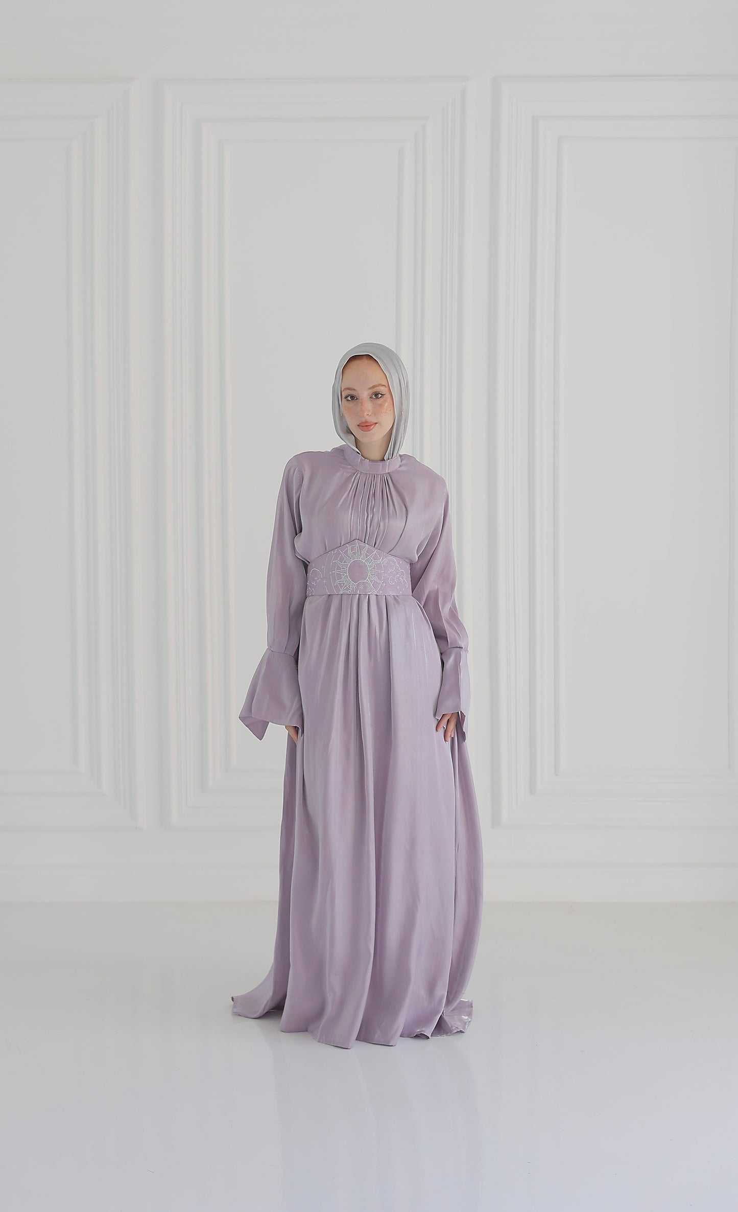 “Soleil” dress in lilac