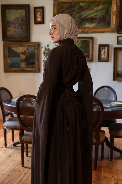 "Cleo” dress in brown