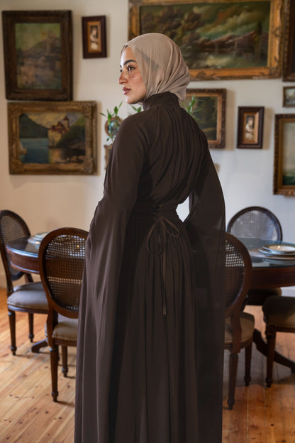 "Cleo” dress in brown