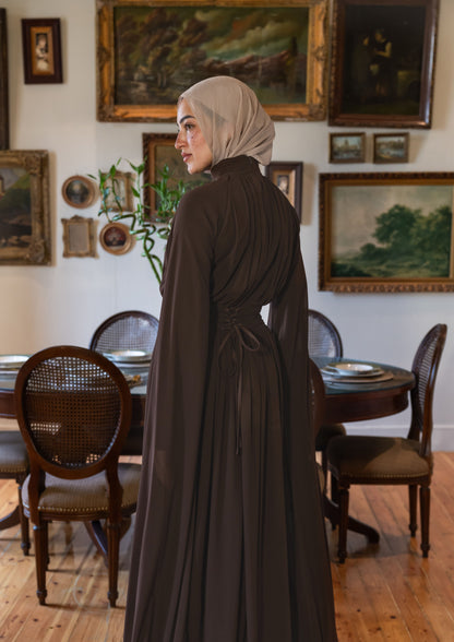"Cleo” dress in brown