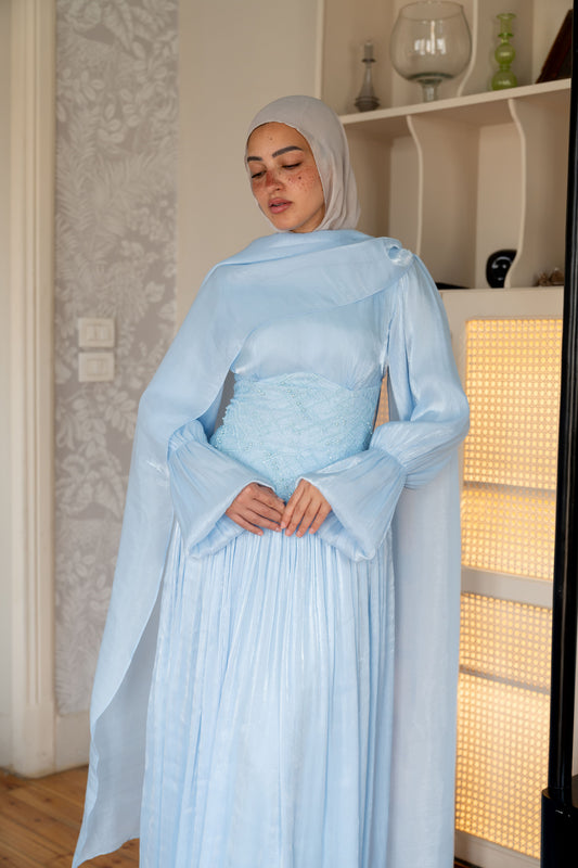 "Aria” dress in baby blue