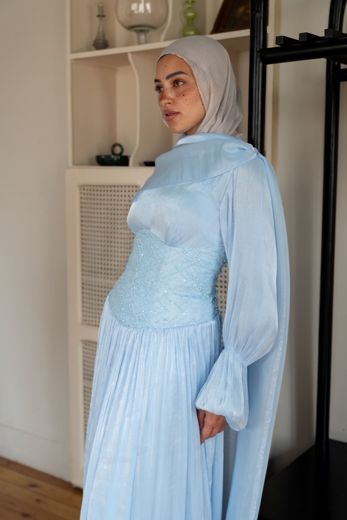 "Aria” dress in baby blue
