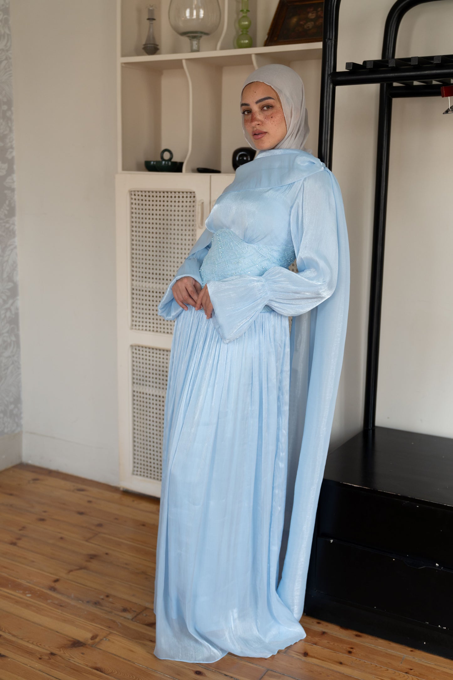 "Aria” dress in baby blue