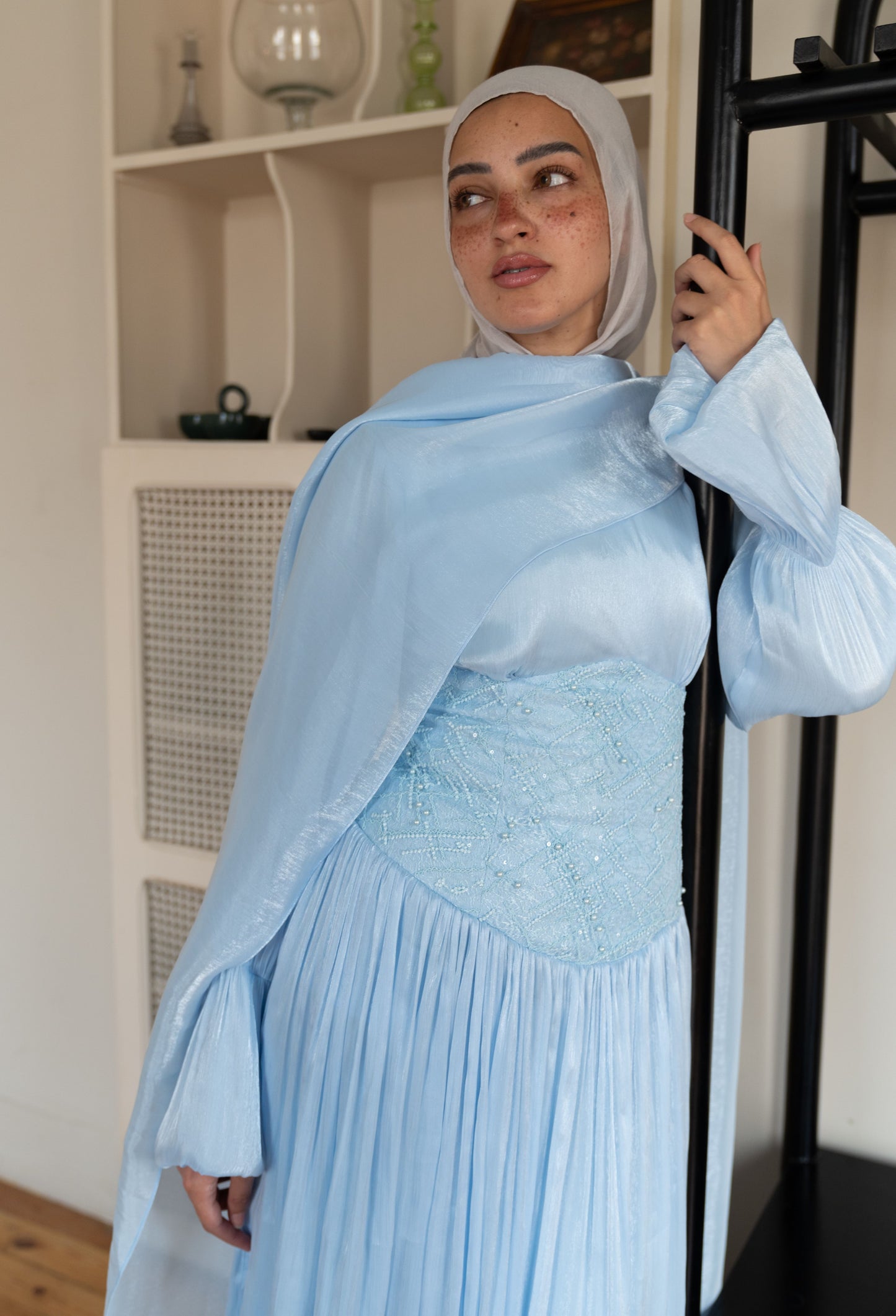 "Aria” dress in baby blue