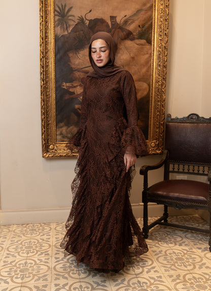"Lara” dress in brown