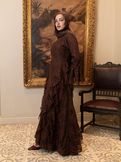 "Lara” dress in brown