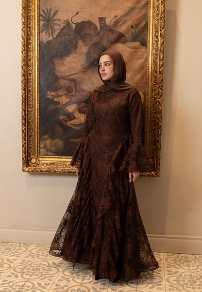 "Lara” dress in brown