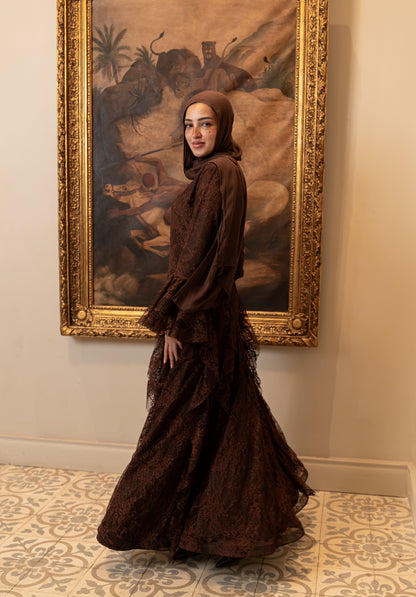 "Lara” dress in brown