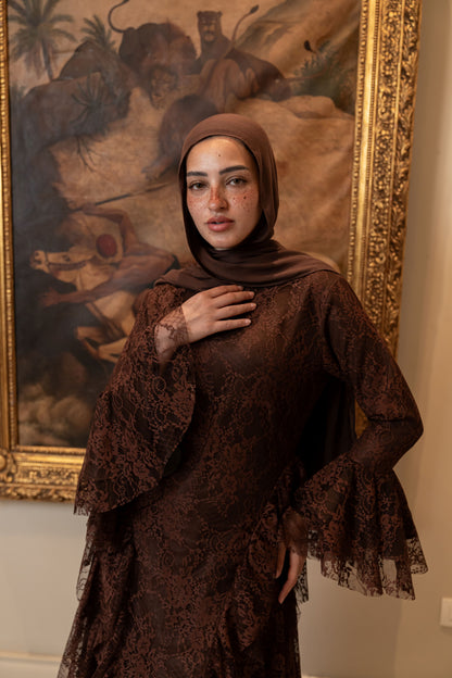"Lara” dress in brown