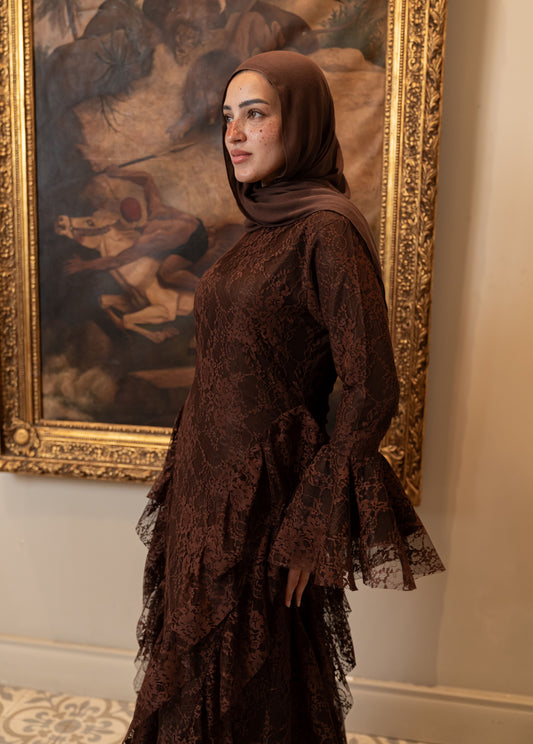 "Lara” dress in brown