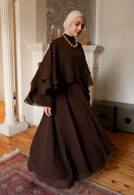 "Serena” dress in brown