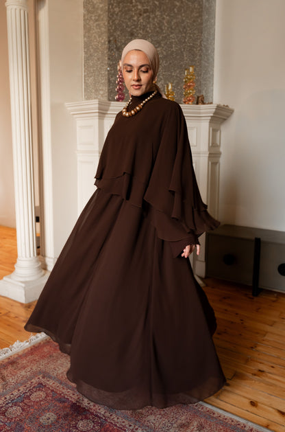"Serena” dress in brown