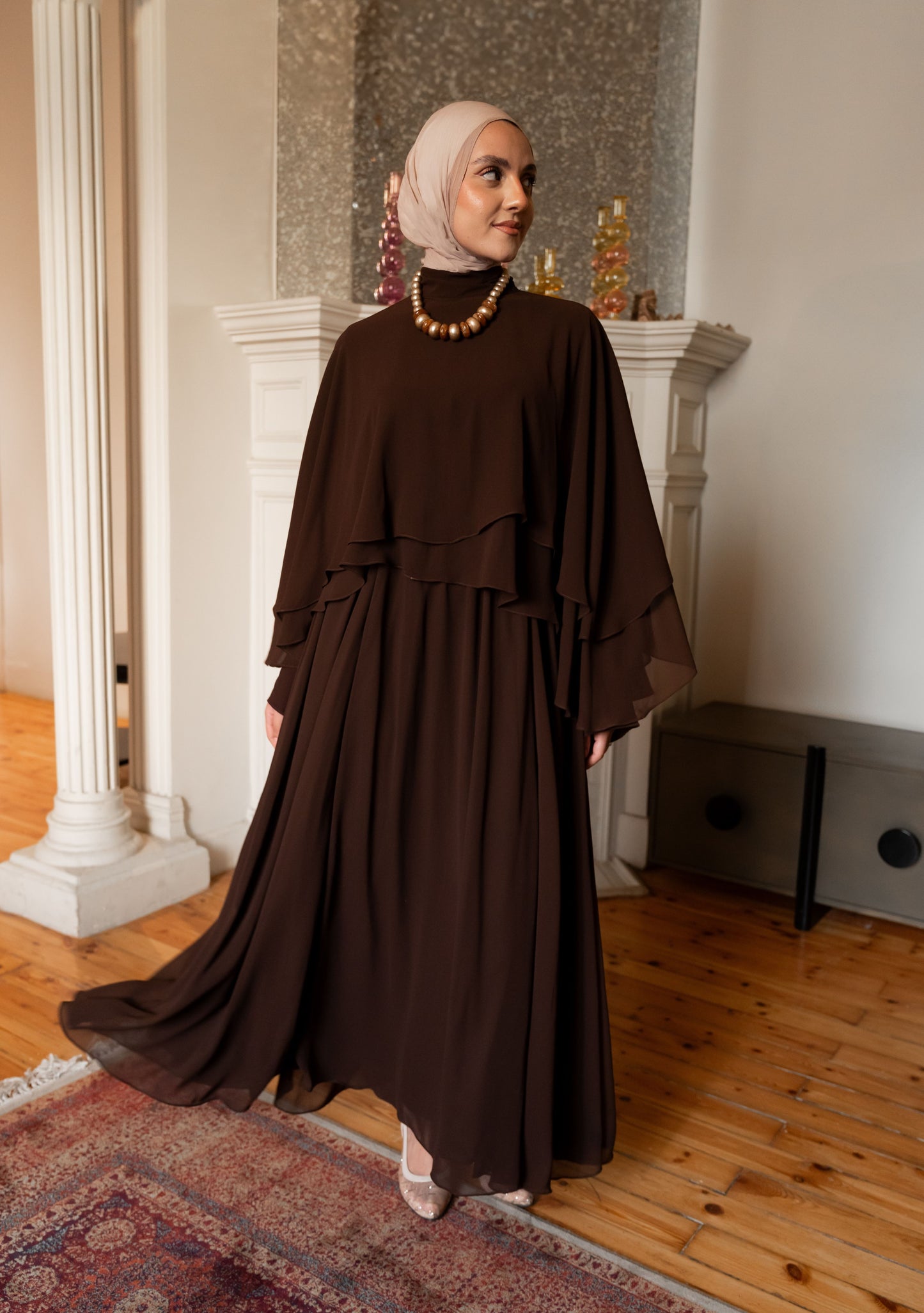 "Serena” dress in brown