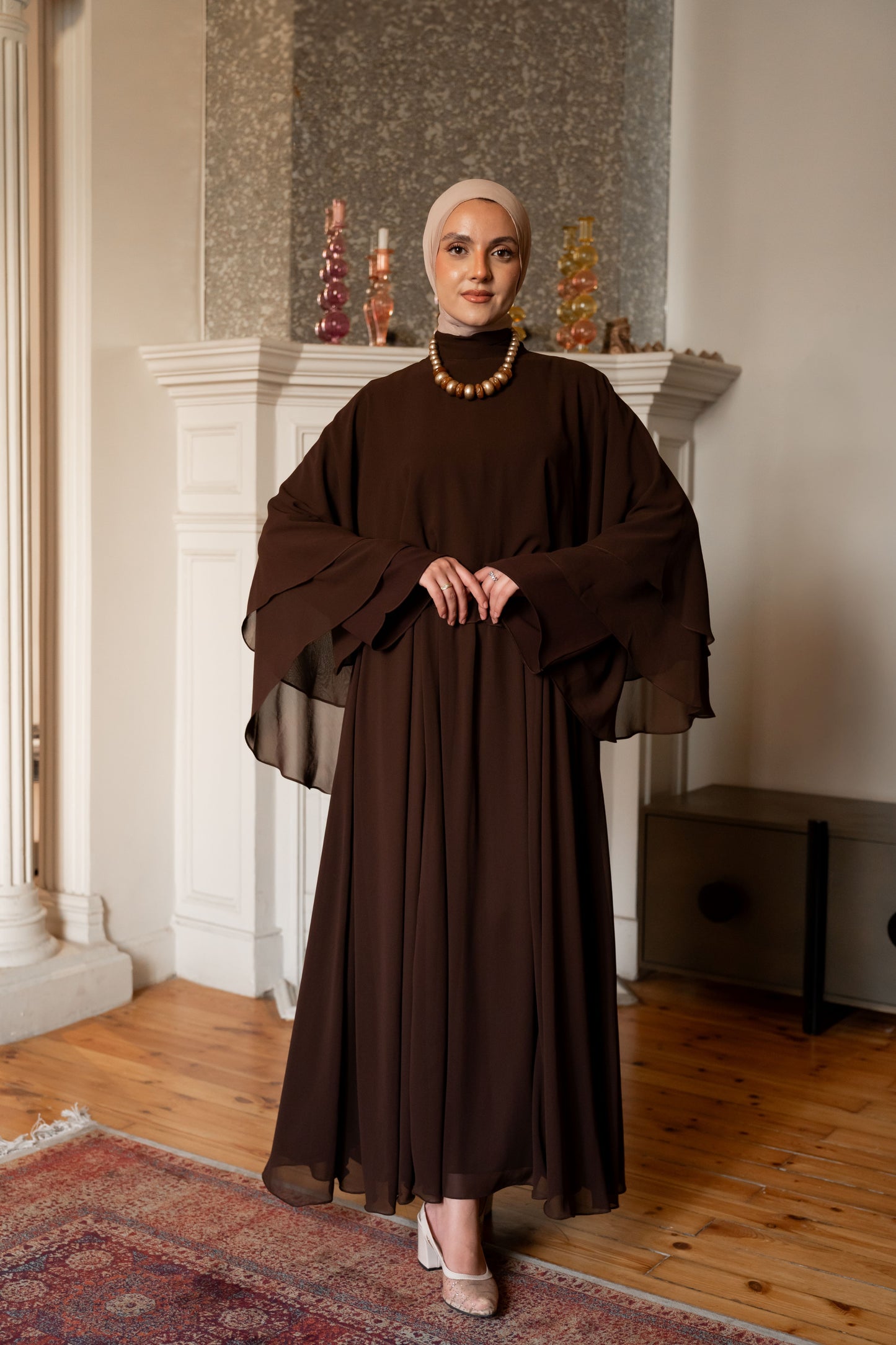 "Serena” dress in brown