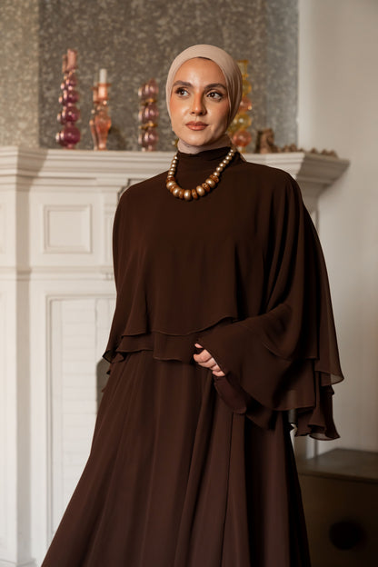 "Serena” dress in brown