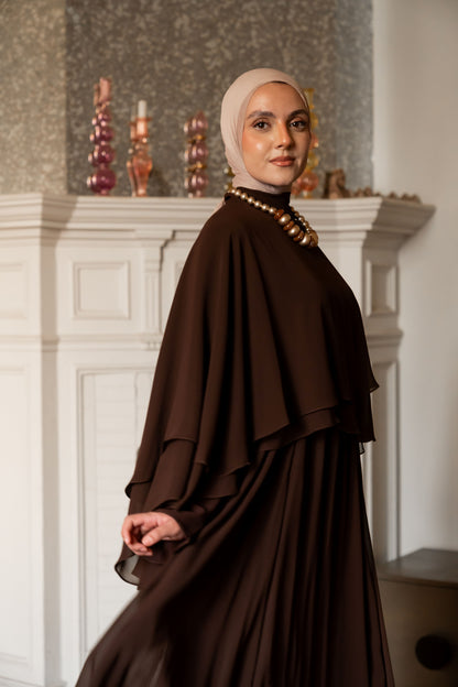 "Serena” dress in brown