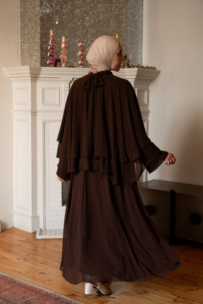 "Serena” dress in brown
