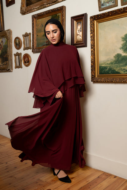 "Serena” dress in burgundy