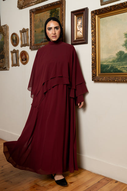 "Serena” dress in burgundy