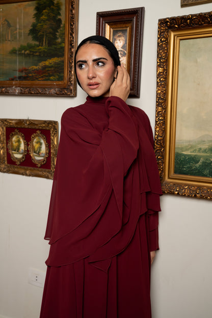"Serena” dress in burgundy