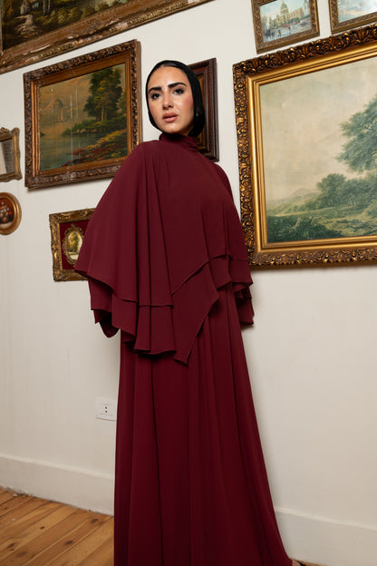 "Serena” dress in burgundy