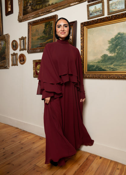 "Serena” dress in burgundy