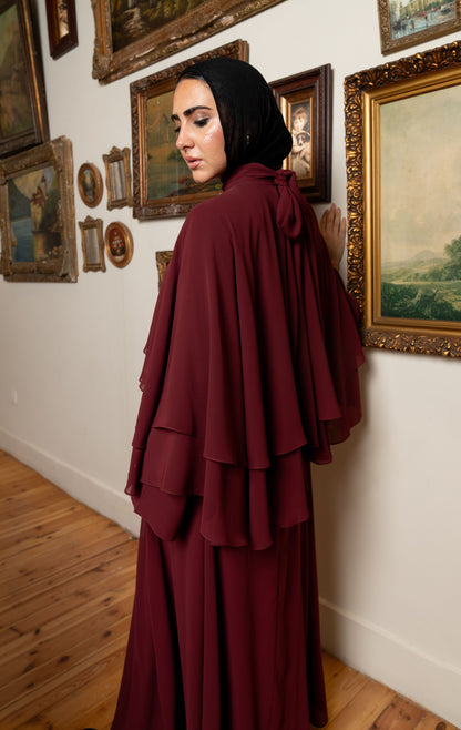 "Serena” dress in burgundy